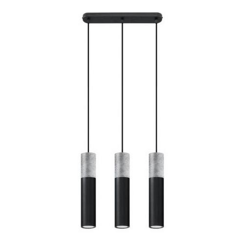 Lámpara colgante con cable BORGIO 3xGU10/40W/230V hormigón/metal negro