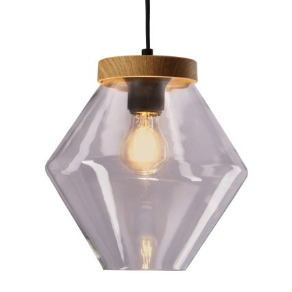 Lámpara colgante con cable BRELS 1xE27/40W/230V transparente