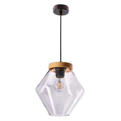Lámpara colgante con cable BRELS 1xE27/40W/230V transparente