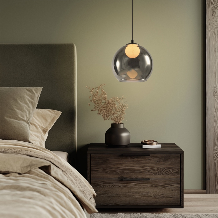 Lámpara colgante con cable BRIN 1xG9/15W/230V negro ahumado