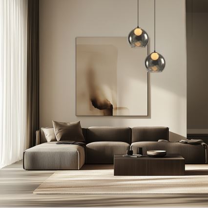 Lámpara colgante con cable BRIN 1xG9/15W/230V negro ahumado