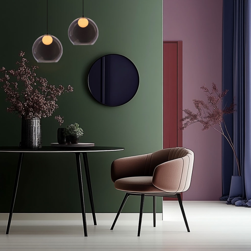 Lámpara colgante con cable BRIN 1xG9/15W/230V negro ahumado