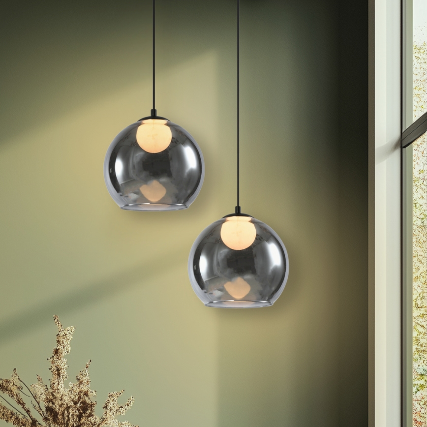 Lámpara colgante con cable BRIN 1xG9/15W/230V negro ahumado