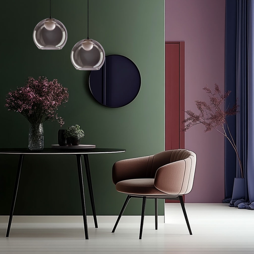 Lámpara colgante con cable BRIN 1xG9/15W/230V negro ahumado