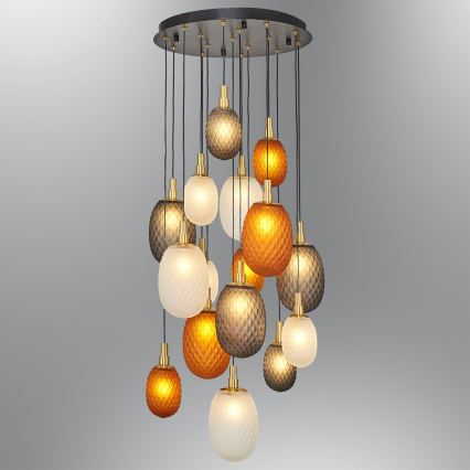 Lámpara colgante con cable CACTUS 16xG9/5W/230V cobre/gris/blanco