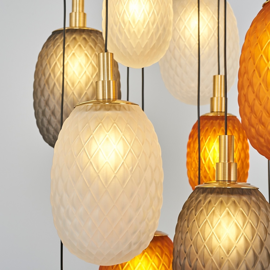 Lámpara colgante con cable CACTUS 16xG9/5W/230V cobre/gris/blanco