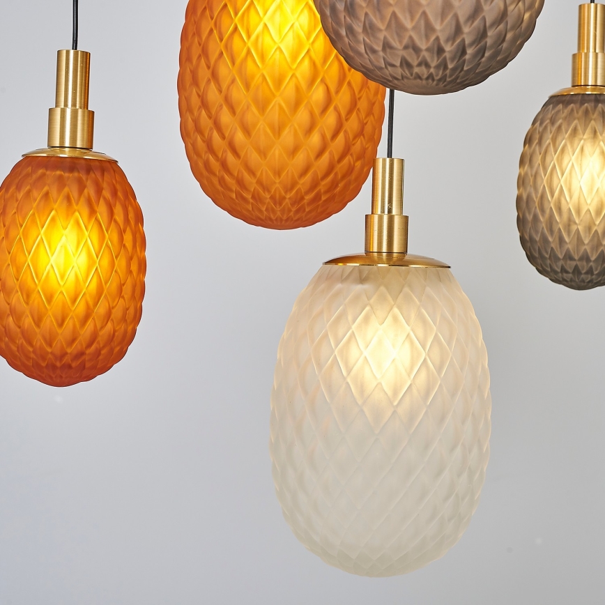 Lámpara colgante con cable CACTUS 16xG9/5W/230V cobre/gris/blanco