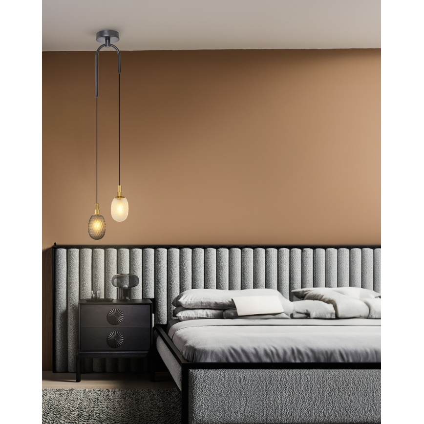 Lámpara colgante con cable CACTUS 2xG9/5W/230V gris/blanco