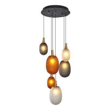 Lámpara colgante con cable CACTUS 6xG9/5W/230V cobre/gris/blanco