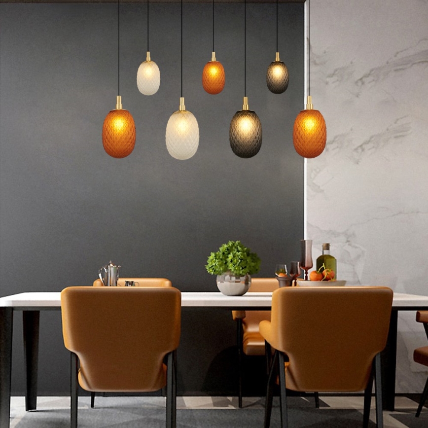 Lámpara colgante con cable CACTUS 7xG9/5W/230V cobre/gris/blanco