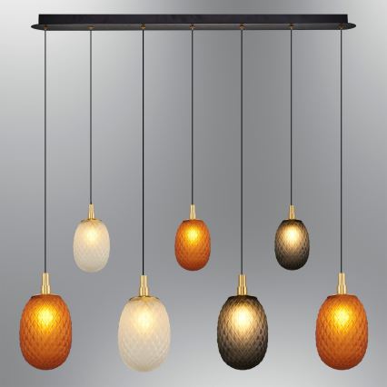 Lámpara colgante con cable CACTUS 7xG9/5W/230V cobre/gris/blanco