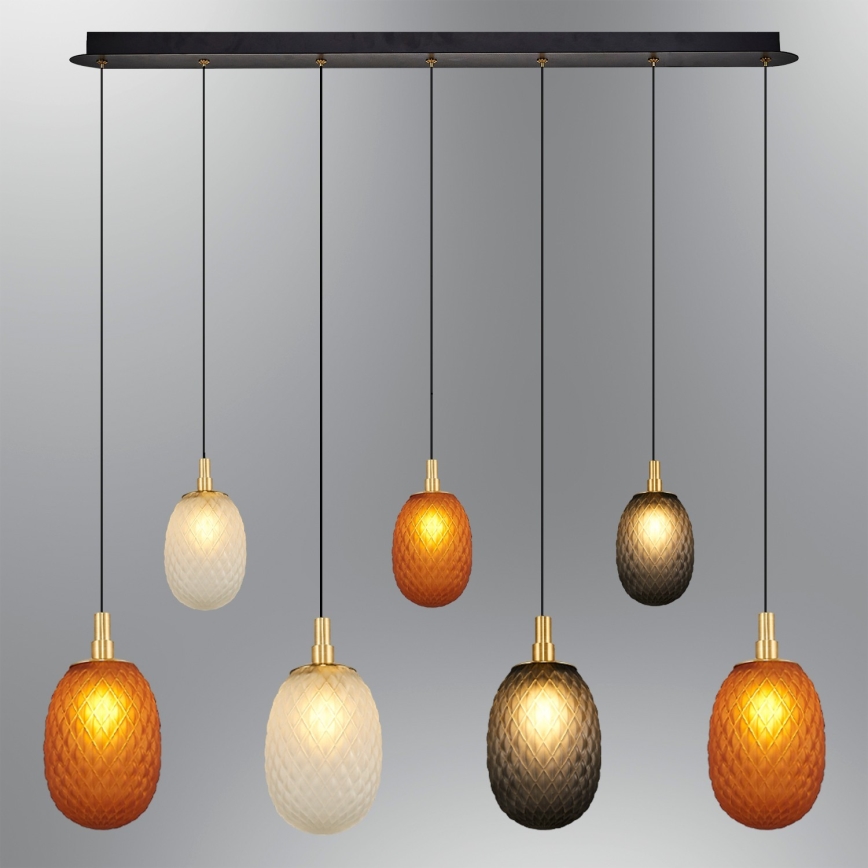 Lámpara colgante con cable CACTUS 7xG9/5W/230V cobre/gris/blanco