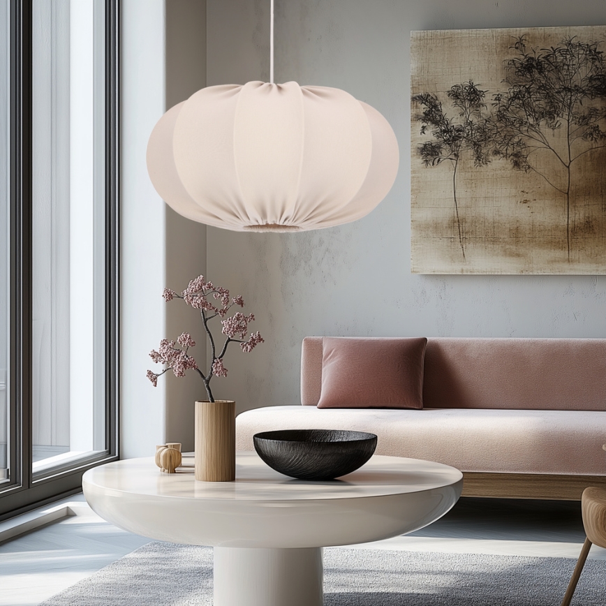 Lámpara colgante con cable CAFEE 1xE27/40W/230V, diámetro 52 cm, beige