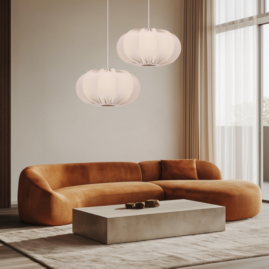 Lámpara colgante con cable CAFEE 1xE27/40W/230V, diámetro 52 cm, beige