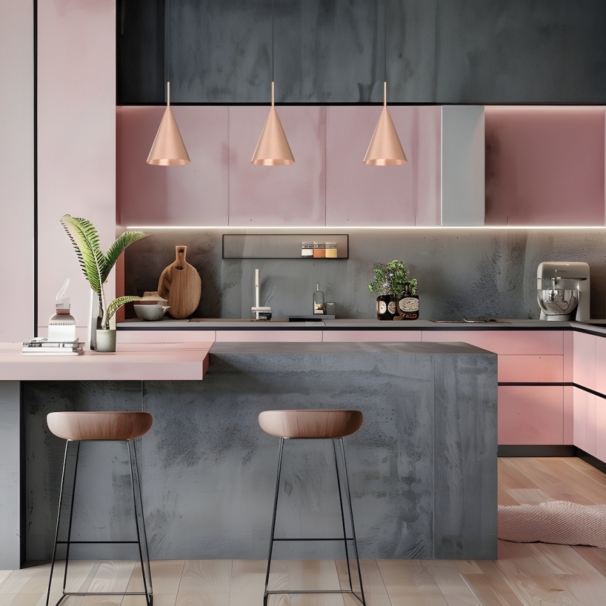 Lámpara colgante con cable CAPITAL 1xGX53/15W/230V Ø 17 cm oro rosa