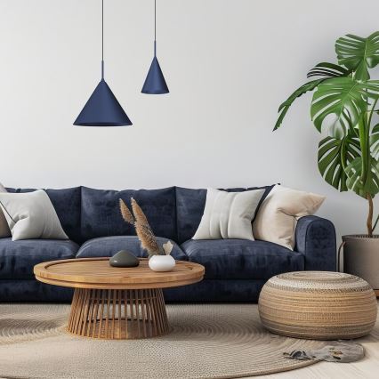 Lámpara colgante con cable CAPITAL 1xGX53/15W/230V Ø 32 cm azul