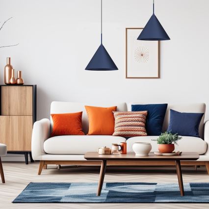 Lámpara colgante con cable CAPITAL 1xGX53/15W/230V Ø 32 cm azul