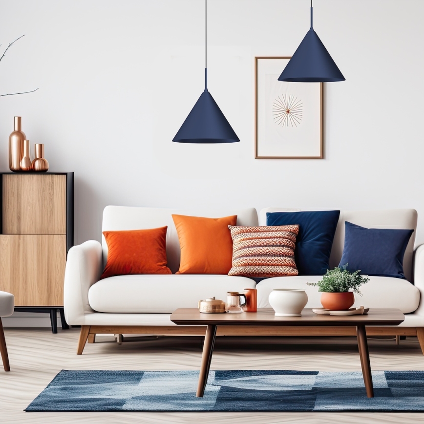 Lámpara colgante con cable CAPITAL 1xGX53/15W/230V Ø 32 cm azul