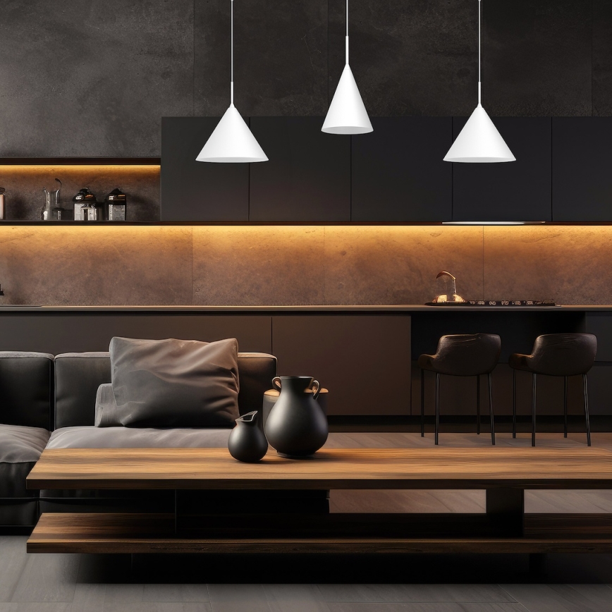 Lámpara colgante con cable CAPITAL 1xGX53/15W/230V Ø 32 cm blanca