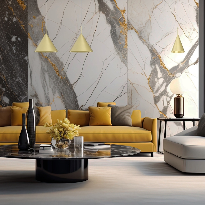 Lámpara colgante con cable CAPITAL 1xGX53/15W/230V Ø 32 cm en acabado dorado