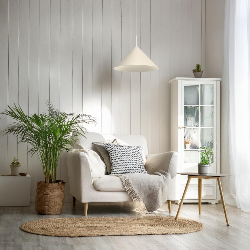 Lámpara colgante con cable CAPITAL 1xGX53/15W/230V Ø 46 cm color crema