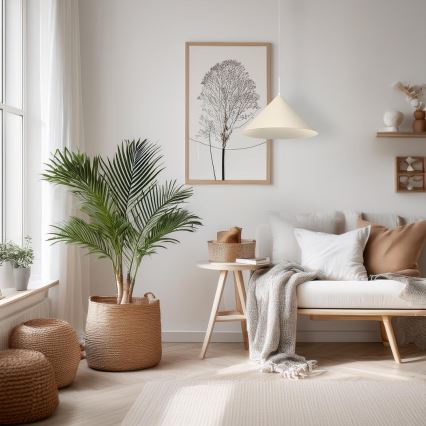 Lámpara colgante con cable CAPITAL 1xGX53/15W/230V Ø 46 cm color crema