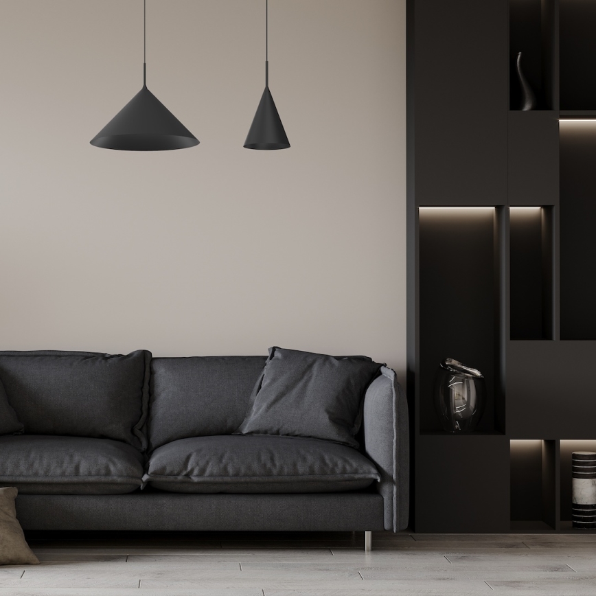 Lámpara colgante con cable CAPITAL 1xGX53/15W/230V Ø 46 cm negra