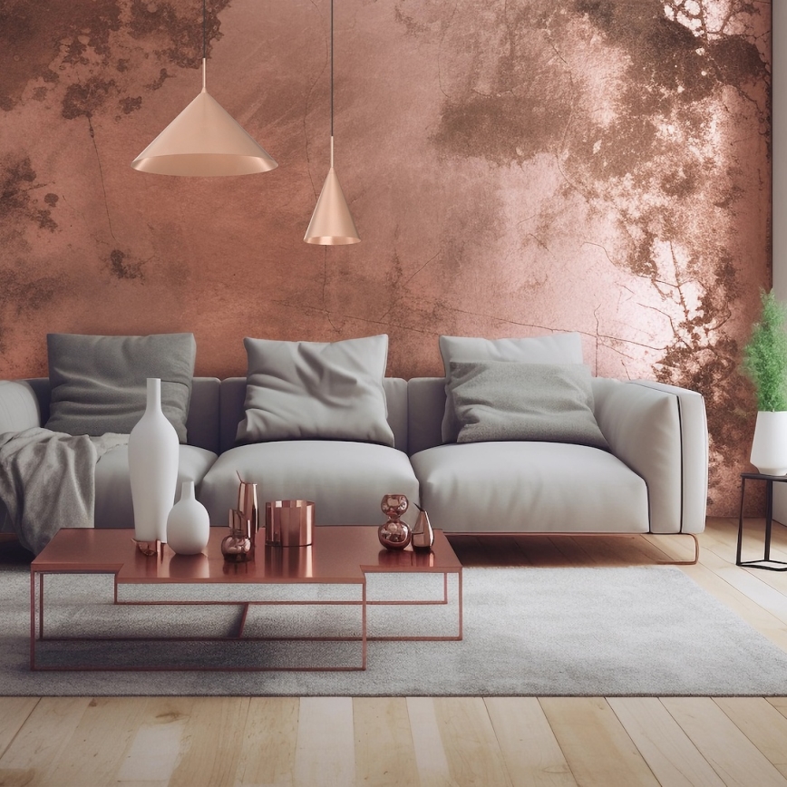 Lámpara colgante con cable CAPITAL 1xGX53/15W/230V Ø 46 cm oro rosa