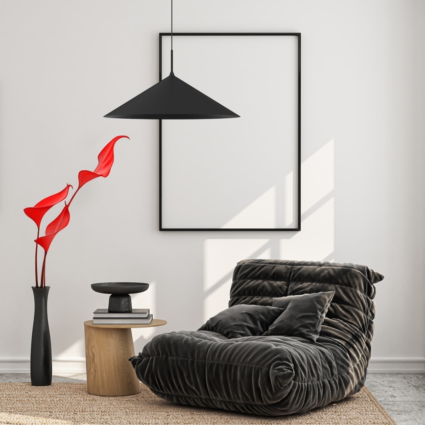 Lámpara colgante con cable CAPITAL 1xGX53/15W/230V Ø 60 cm negra