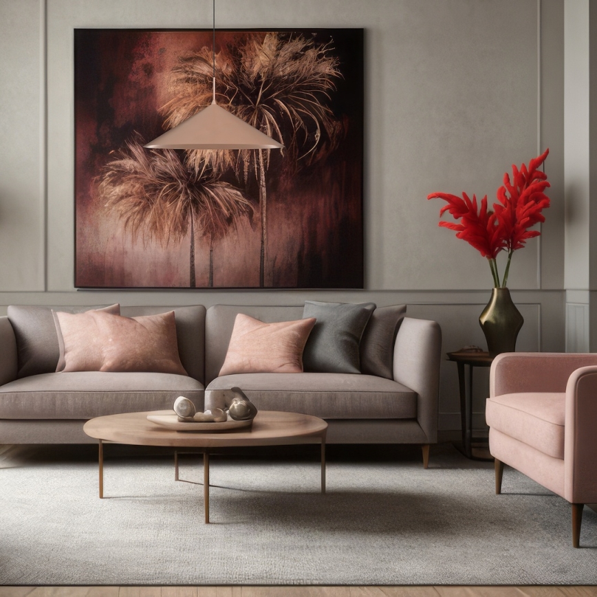 Lámpara colgante con cable CAPITAL 1xGX53/15W/230V Ø 60 cm oro rosa