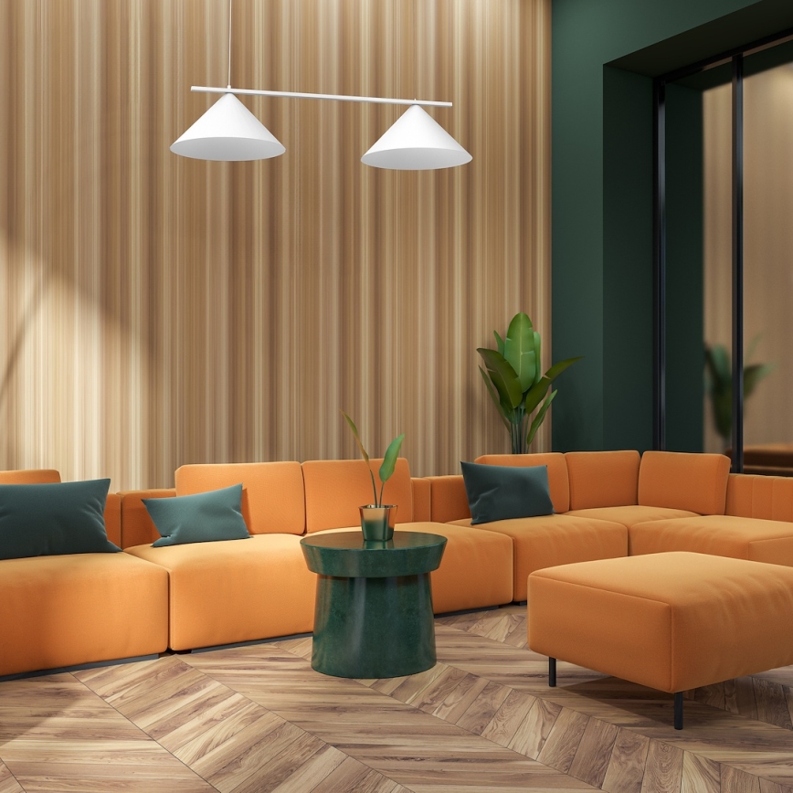 Lámpara colgante con cable CAPITAL 2xGX53/15W/230V blanca