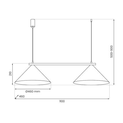 Lámpara colgante con cable CAPITAL 2xGX53/15W/230V taupe