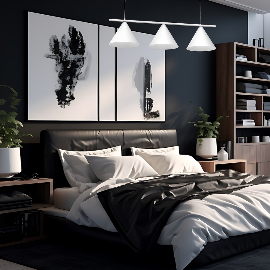 Lámpara colgante con cable CAPITAL 3xGX53/15W/230V blanca