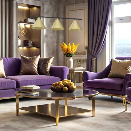 Lámpara colgante con cable CAPITAL 3xGX53/15W/230V, dorada