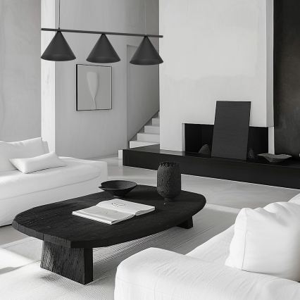 Lámpara colgante con cable CAPITAL 3xGX53/15W/230V negra