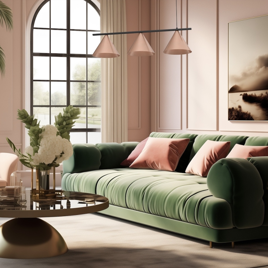 Lámpara colgante con cable CAPITAL 3xGX53/15W/230V oro rosa