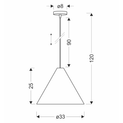 Lámpara colgante con cable CONO 1xE27/40W/230V, chapado en caoba