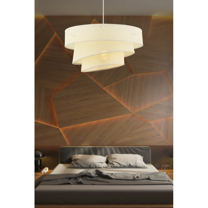 Lámpara colgante con cable COUPER 1xE27/60W/230V blanca
