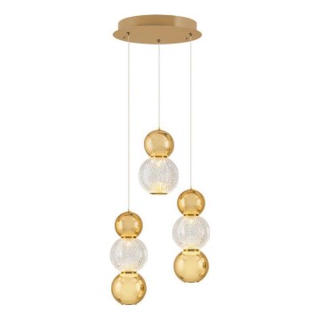 Lámpara colgante con cable CREMONA LED/17W/230V 3000K dorado