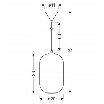 Lámpara colgante con cable CRESTO 1xE27/40W/230V blanca