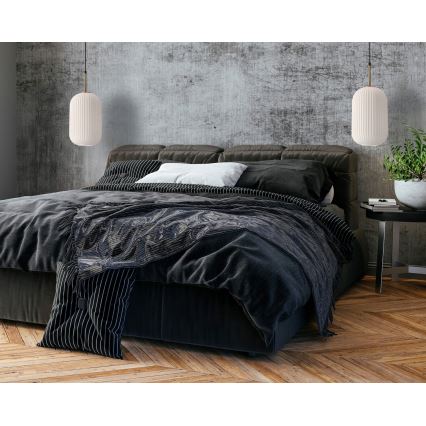 Lámpara colgante con cable CRESTO 1xE27/40W/230V blanco/dorado