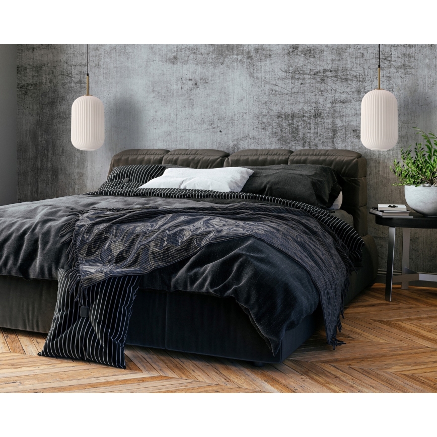 Lámpara colgante con cable CRESTO 1xE27/40W/230V blanco/dorado