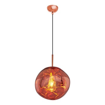 Lámpara colgante con cable CRUMPLED 1xE27/24W/230V, Ø 26 cm, acabado en cobre