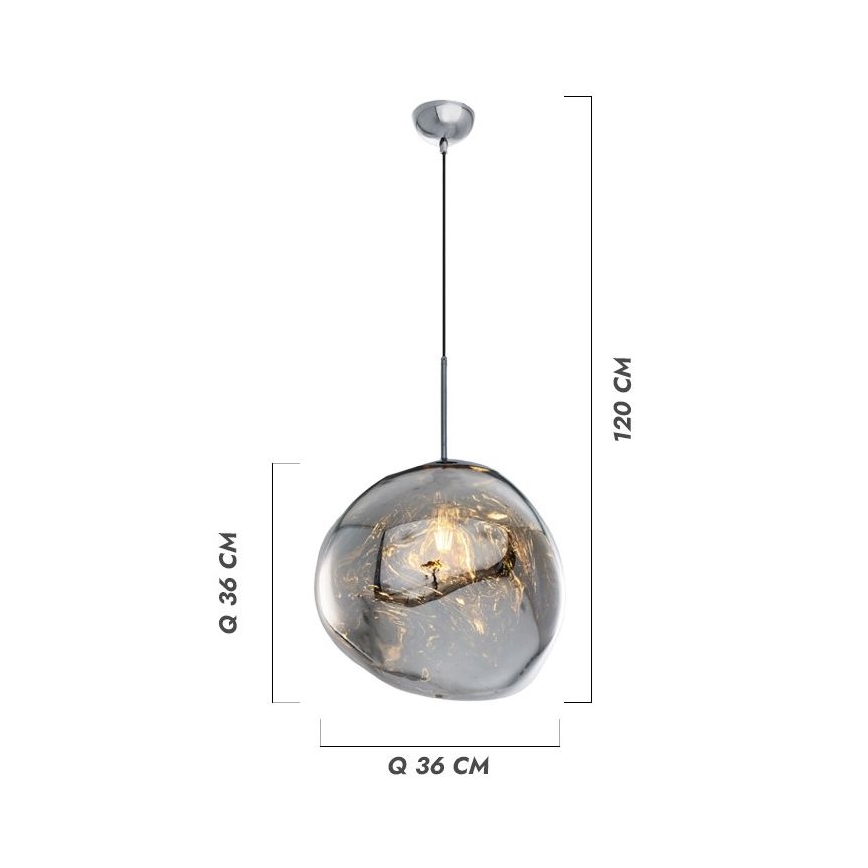 Lámpara colgante con cable CRUMPLED 1xE27/24W/230V, Ø 26 cm, acabado en cobre