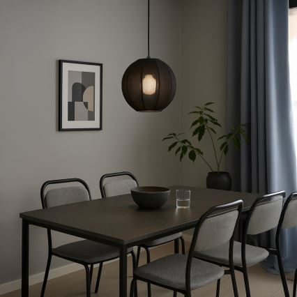 Lámpara colgante con cable DANA 1xE27/15W/230V Ø 25 cm, negra