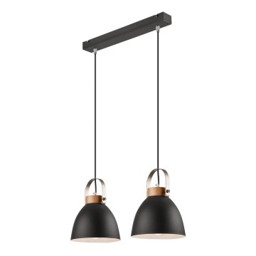 Lámpara colgante con cable DANIELLE 2xE27/60W/230V haya