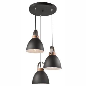Lámpara colgante con cable DANIELLE 3xE27/60W/230V haya