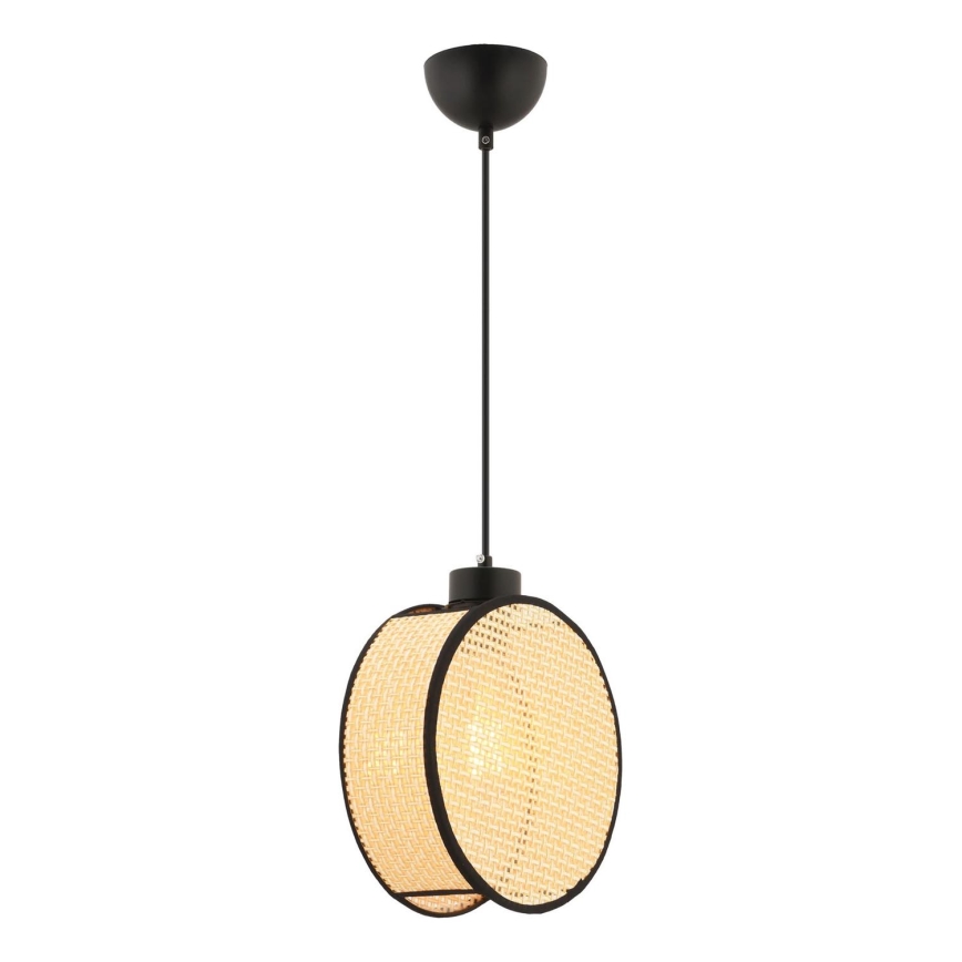 Lámpara colgante con cable DRUM 1xE27/60W/230V beige/negro