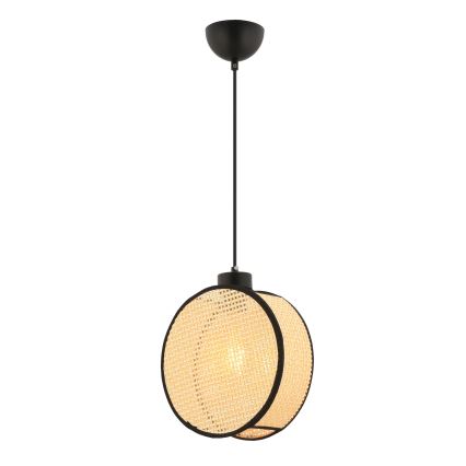 Lámpara colgante con cable DRUM 1xE27/60W/230V beige/negro