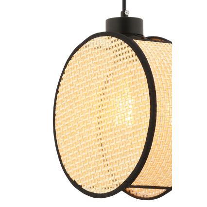 Lámpara colgante con cable DRUM 1xE27/60W/230V beige/negro